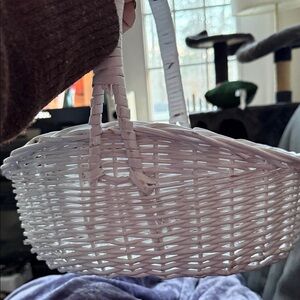 White Woven Basket Bag